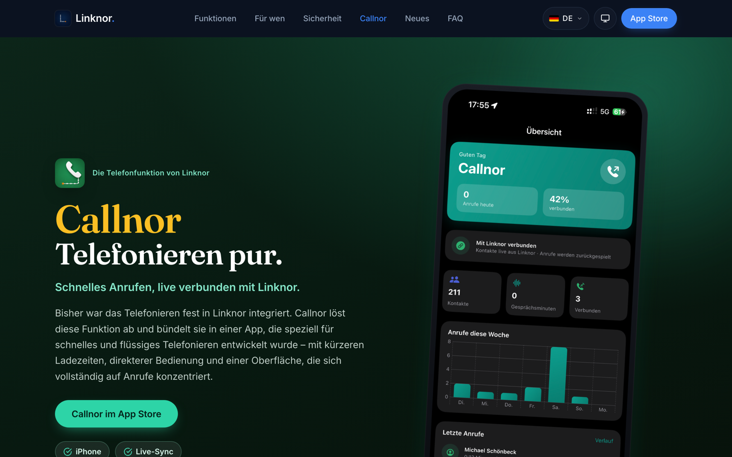 Screenshot von Callnor